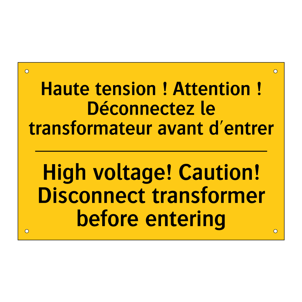Haute tension ! Attention ! Déconnectez  /.../ - High voltage! Caution! Disconnect  /.../