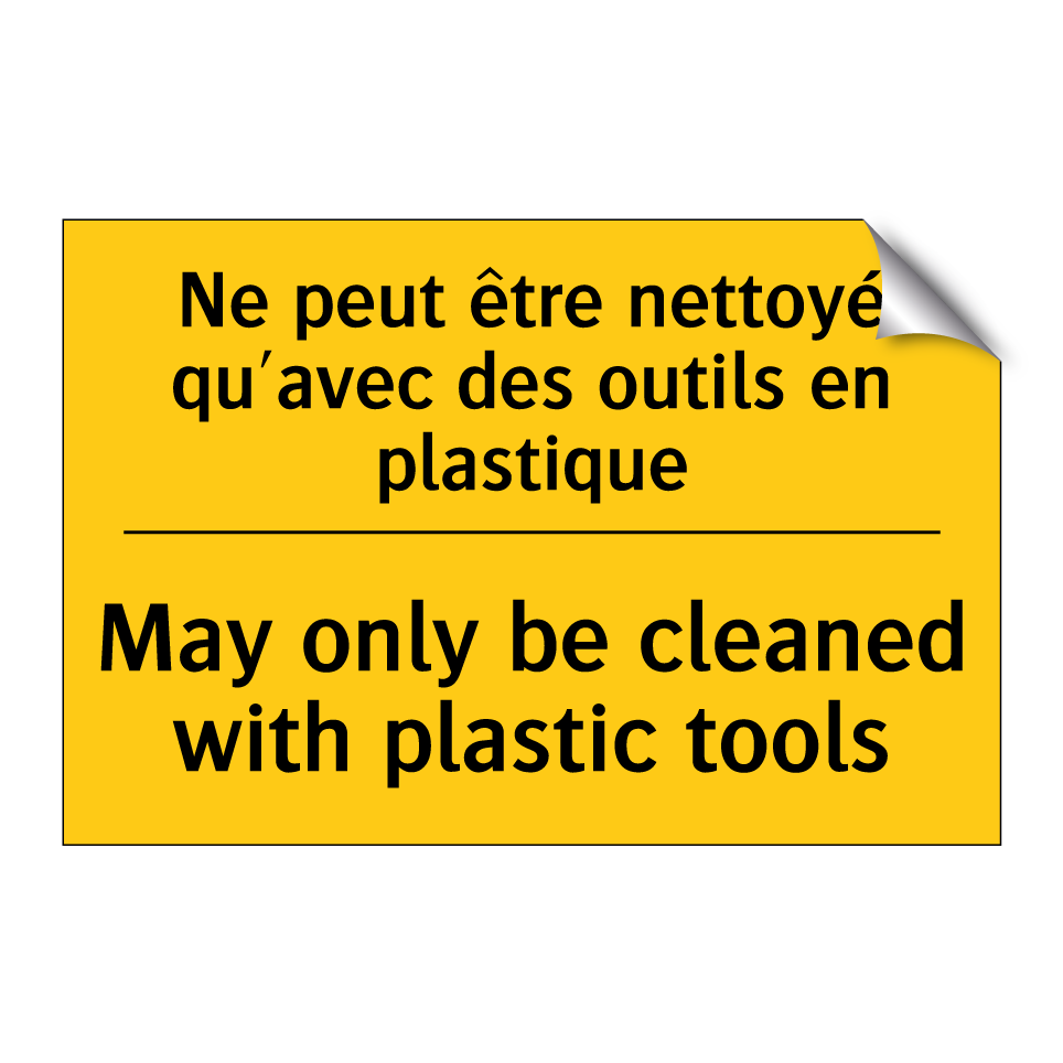 Ne peut être nettoyé qu'avec des  /.../ - May only be cleaned with plastic  /.../