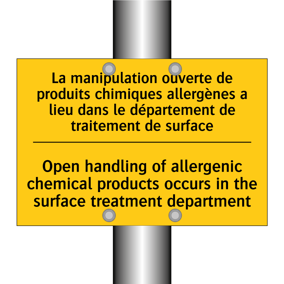 La manipulation ouverte de produits  /.../ - Open handling of allergenic chemical  /.../