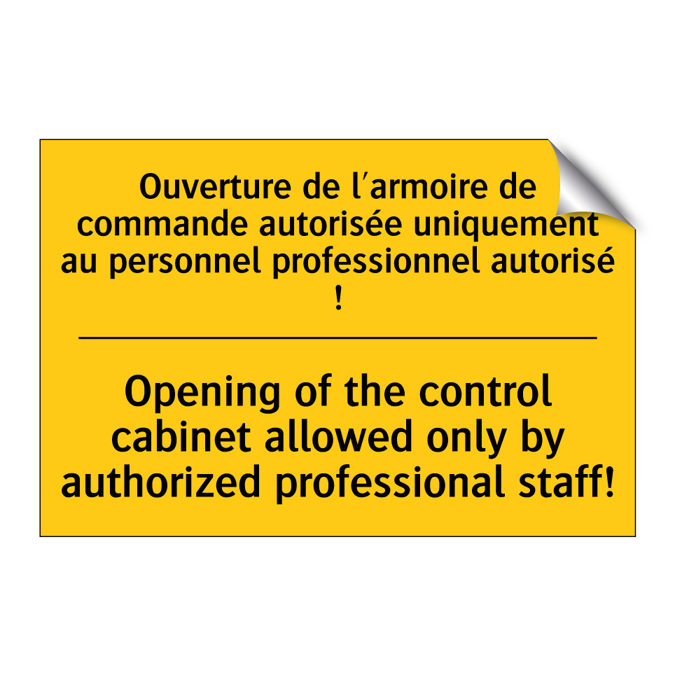 Ouverture de l'armoire de commande  /.../ - Opening of the control cabinet  /.../