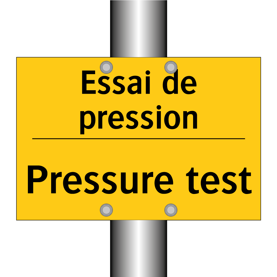 Essai de pression - Pressure test