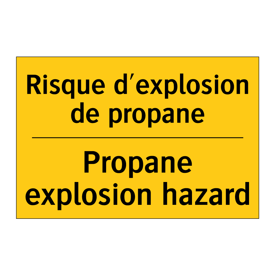 Risque d'explosion de propane - Propane explosion hazard