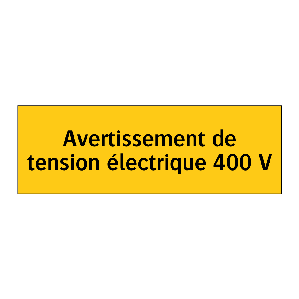 Avertissement de tension électrique 400 V