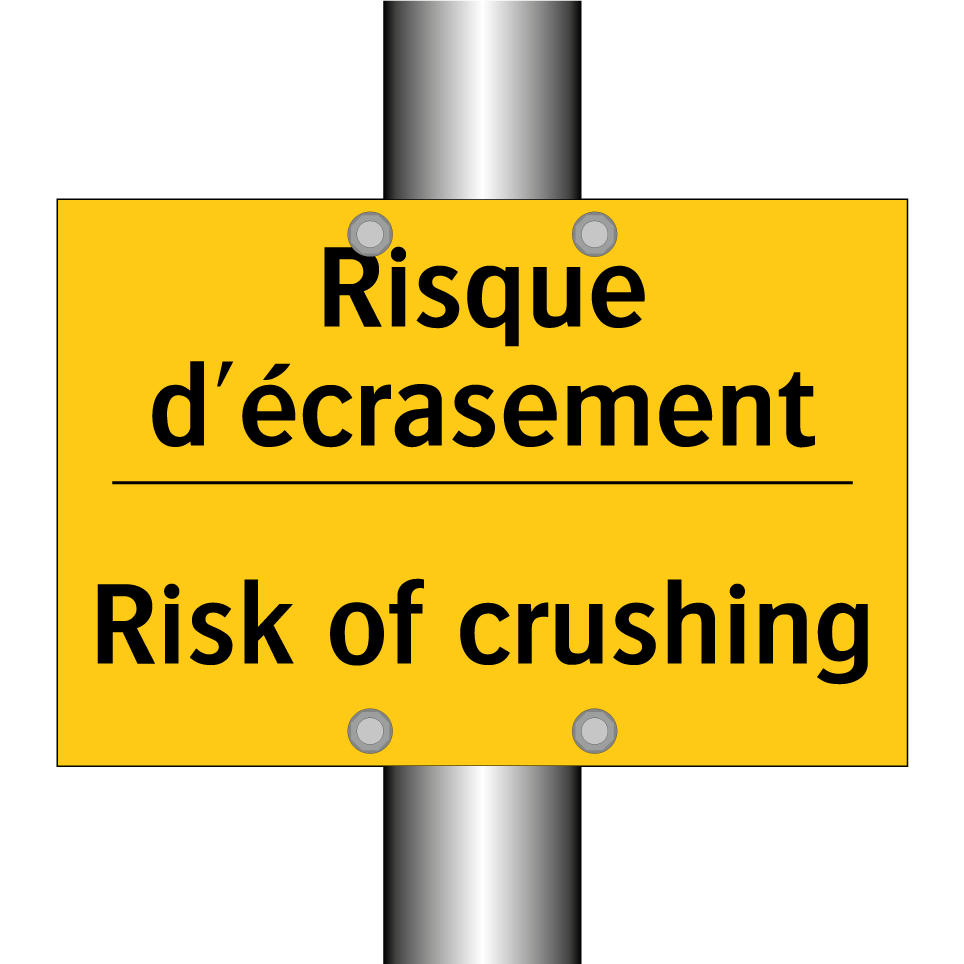 Risque d'écrasement - Risk of crushing