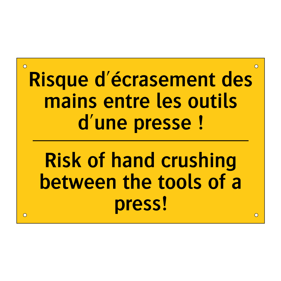 Risque d'écrasement des mains  /.../ - Risk of hand crushing between  /.../