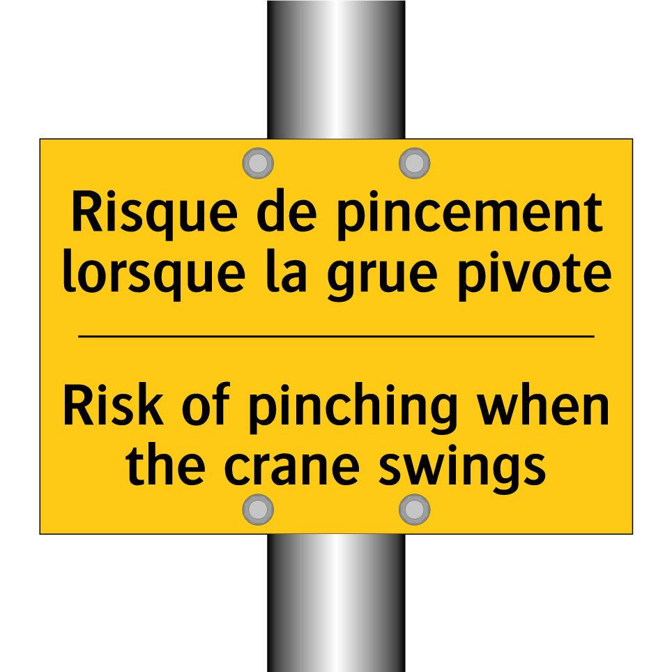 Risque de pincement lorsque la  /.../ - Risk of pinching when the crane  /.../