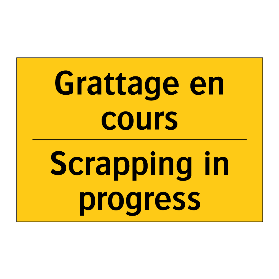 Grattage en cours - Scrapping in progress