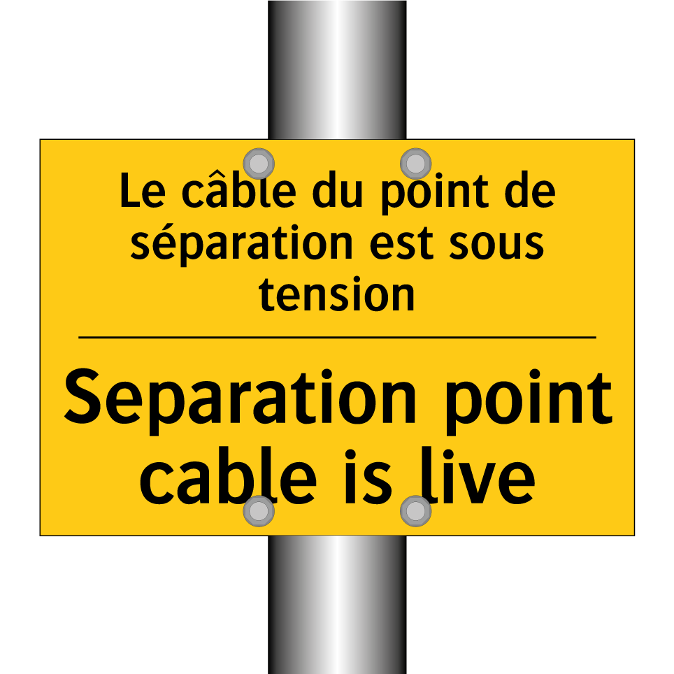Le câble du point de séparation  /.../ - Separation point cable is live