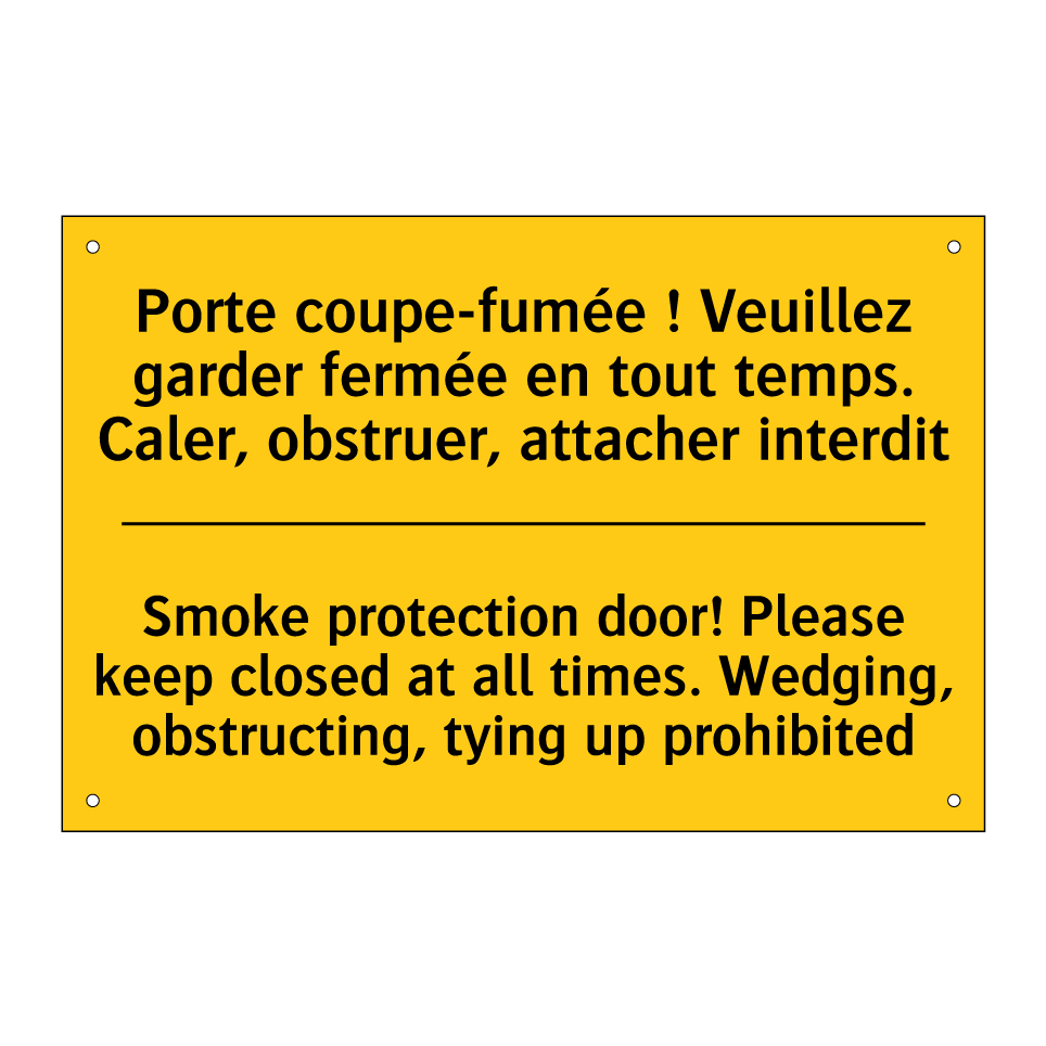 Porte coupe-fumée ! Veuillez garder  /.../ - Smoke protection door! Please  /.../