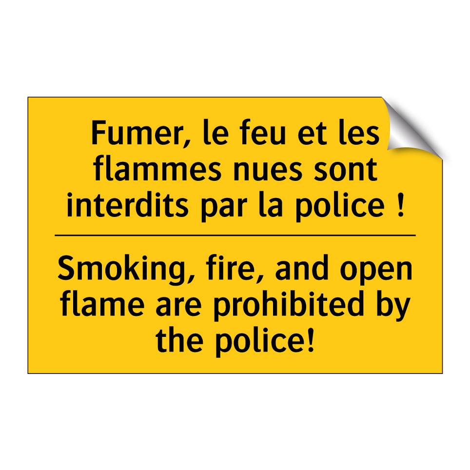Fumer, le feu et les flammes nues  /.../ - Smoking, fire, and open flame  /.../
