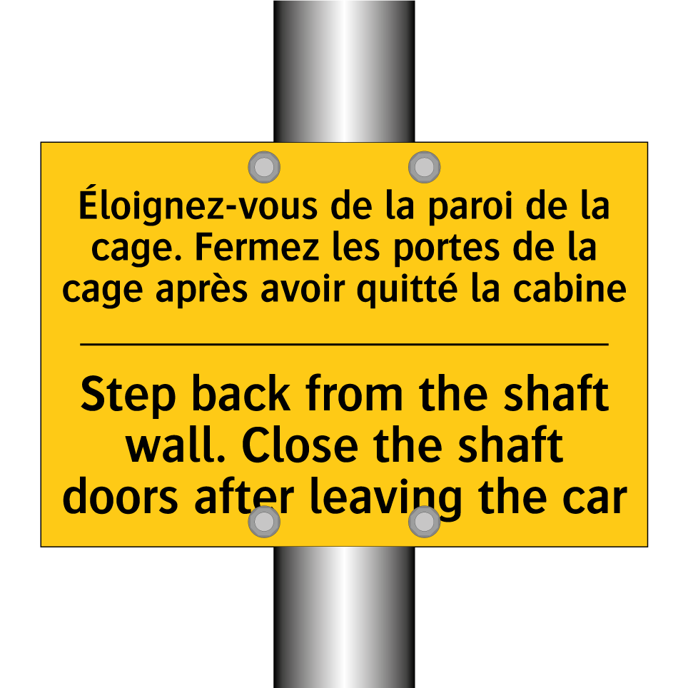 Éloignez-vous de la paroi de la  /.../ - Step back from the shaft wall.  /.../