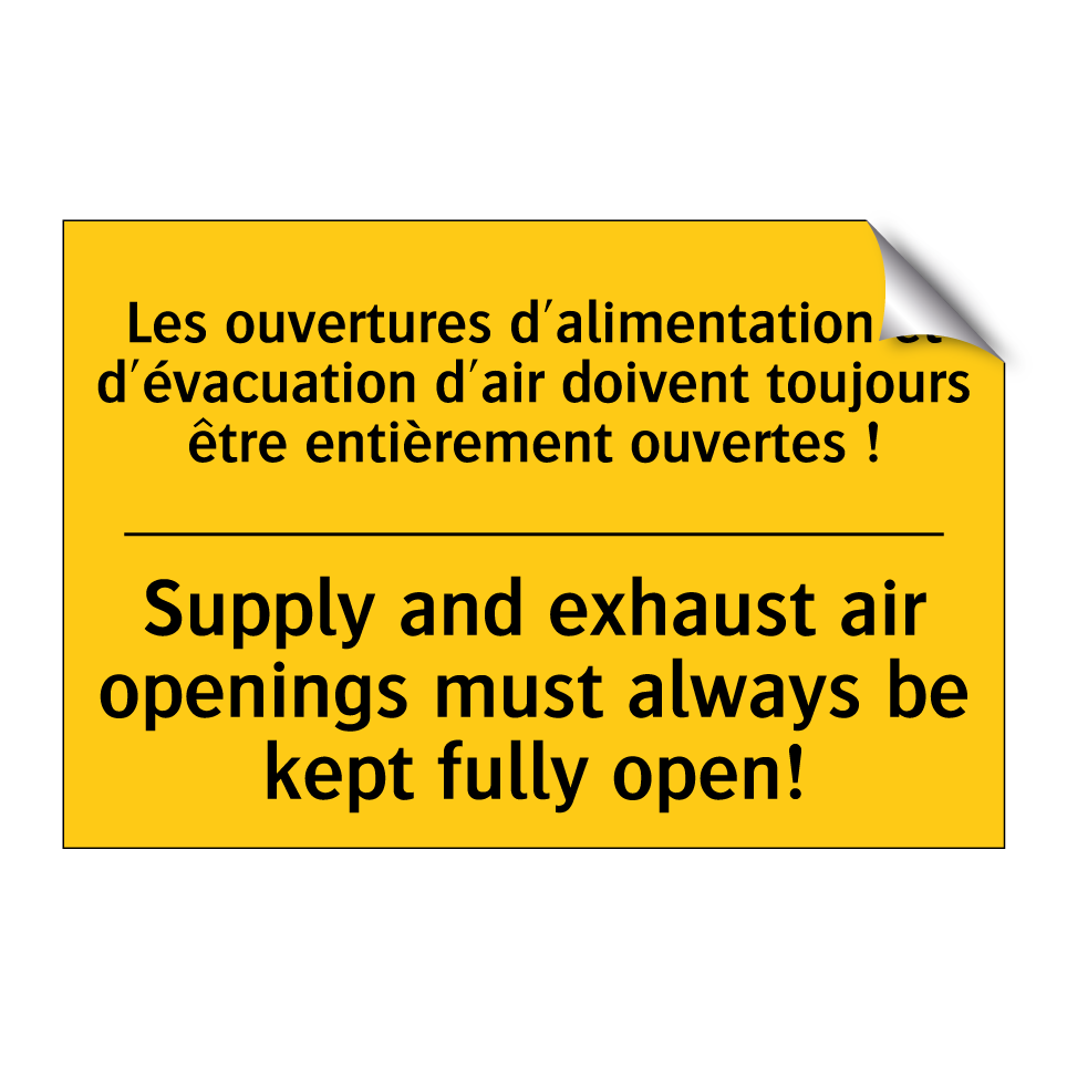 Les ouvertures d'alimentation  /.../ - Supply and exhaust air openings  /.../