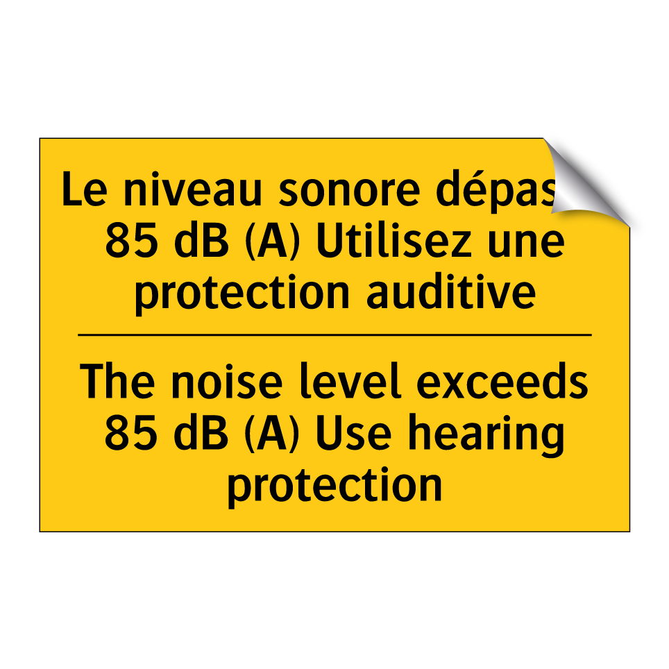 Le niveau sonore dépasse 85 dB  /.../ - The noise level exceeds 85 dB  /.../