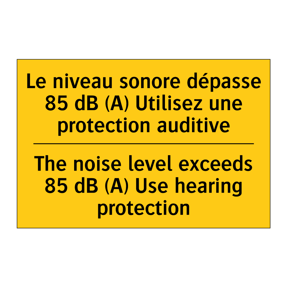 Le niveau sonore dépasse 85 dB  /.../ - The noise level exceeds 85 dB  /.../