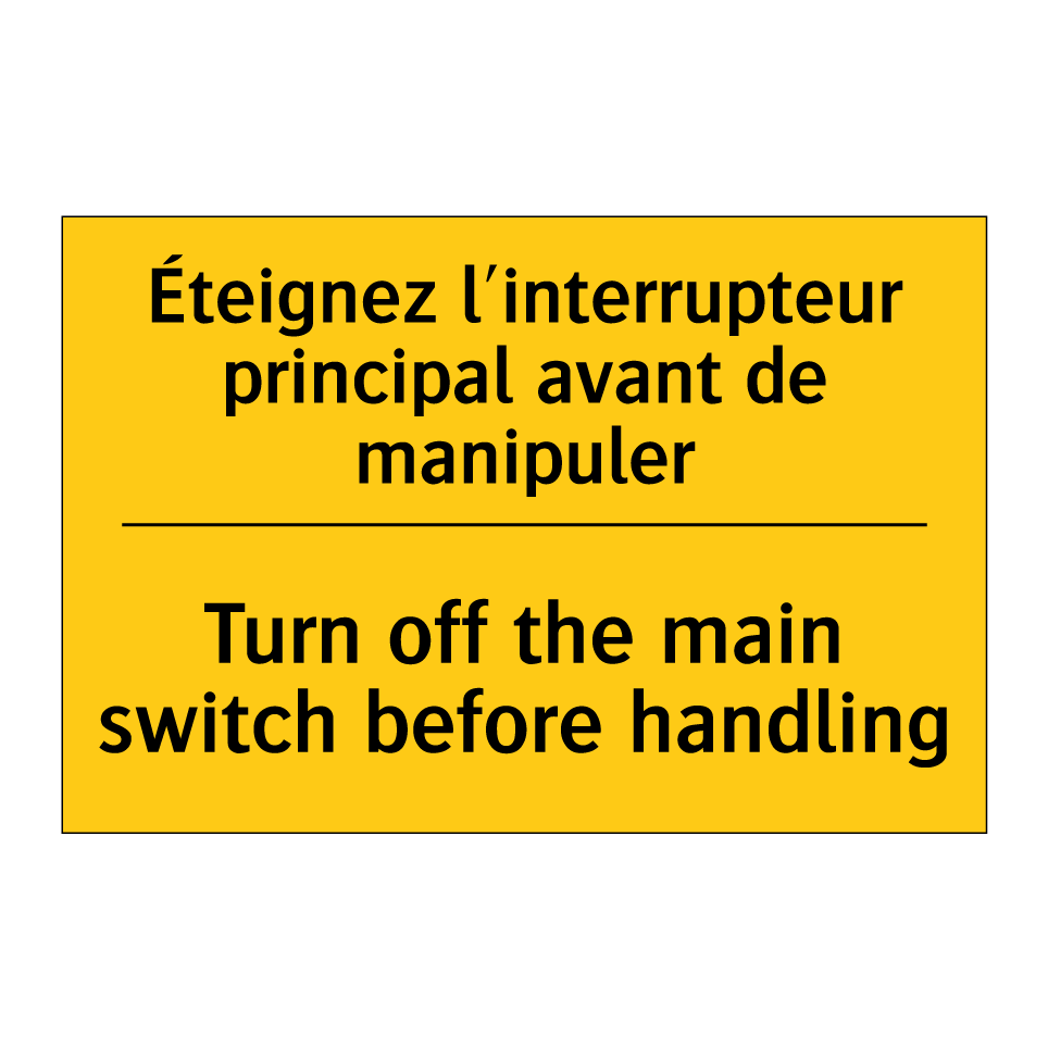 Éteignez l'interrupteur principal  /.../ - Turn off the main switch before  /.../