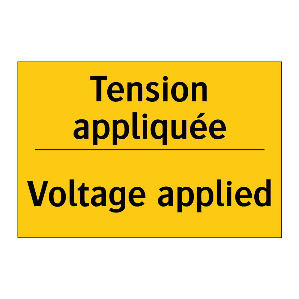 Tension appliquée - Voltage applied