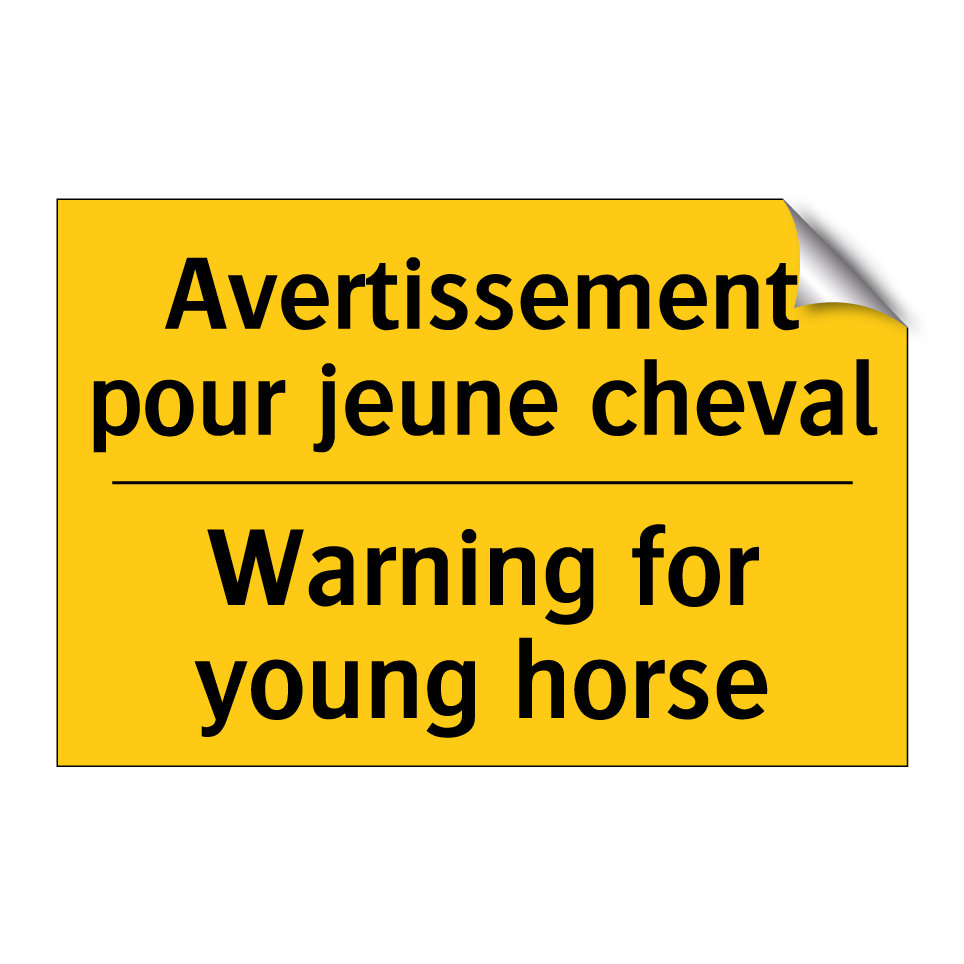 Avertissement pour jeune cheval /.../ - Warning for young horse