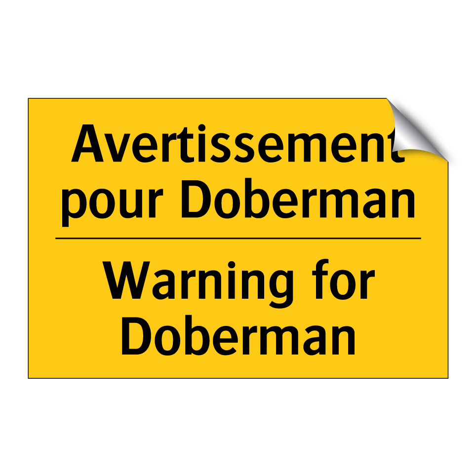 Avertissement pour Doberman - Warning for Doberman