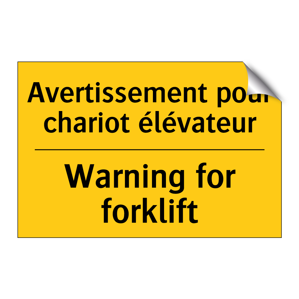 Avertissement pour chariot élévateur /.../ - Warning for forklift