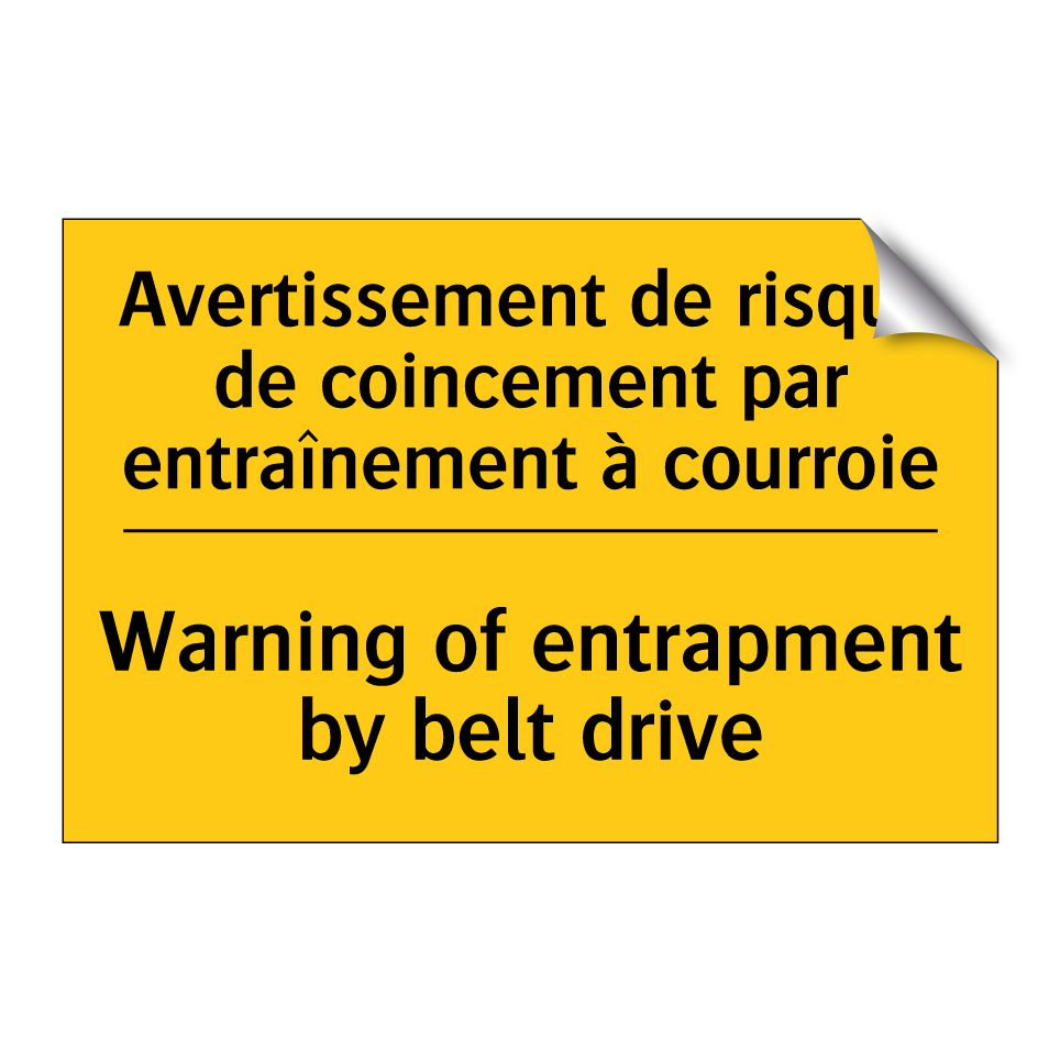 Avertissement de risque de coincement  /.../ - Warning of entrapment by belt  /.../