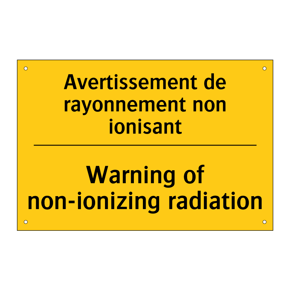 Avertissement de rayonnement non  /.../ - Warning of non-ionizing radiation /.../