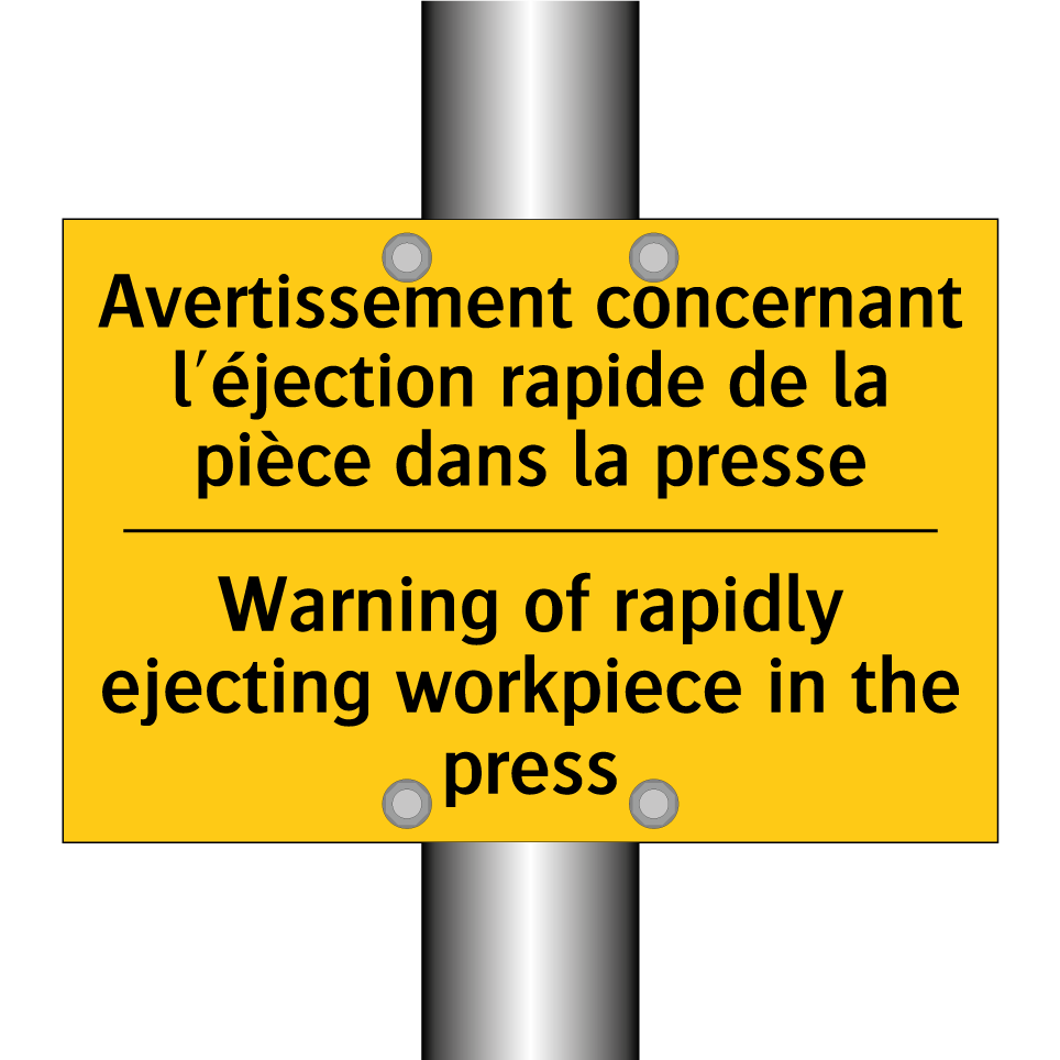 Avertissement concernant l'éjection  /.../ - Warning of rapidly ejecting workpiece  /.../
