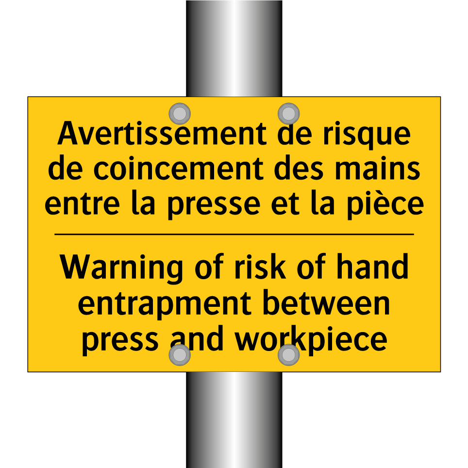 Avertissement de risque de coincement  /.../ - Warning of risk of hand entrapment  /.../