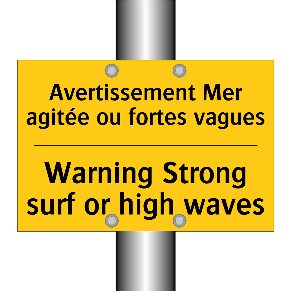 Avertissement Mer agitée ou fortes  /.../ - Warning Strong surf or high waves /.../