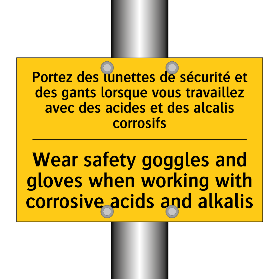 Portez des lunettes de sécurité  /.../ - Wear safety goggles and gloves  /.../