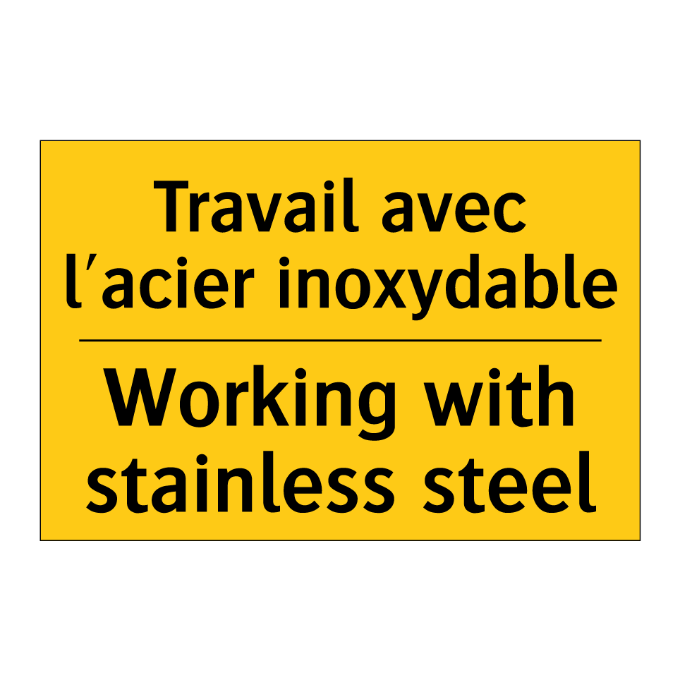 Travail avec l'acier inoxydable /.../ - Working with stainless steel