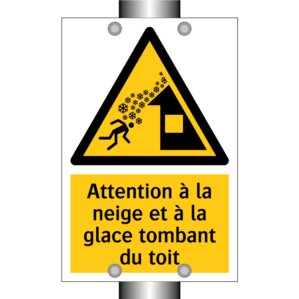 Attention à la neige et à la glace tombant du toit