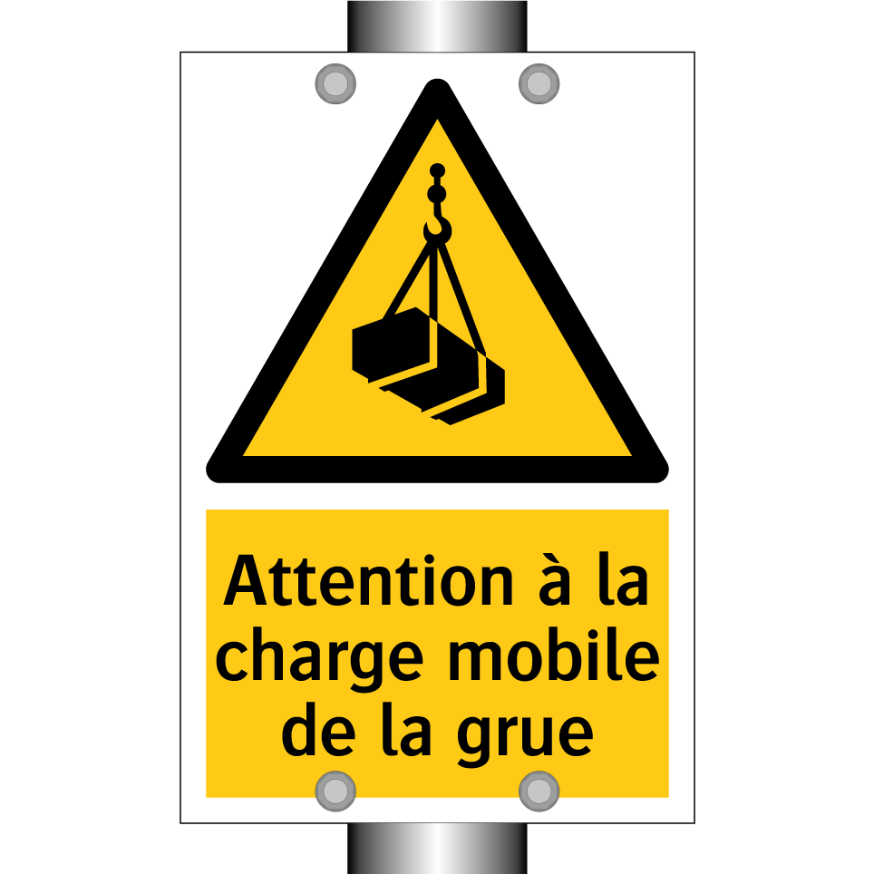 Attention à la charge mobile de la grue