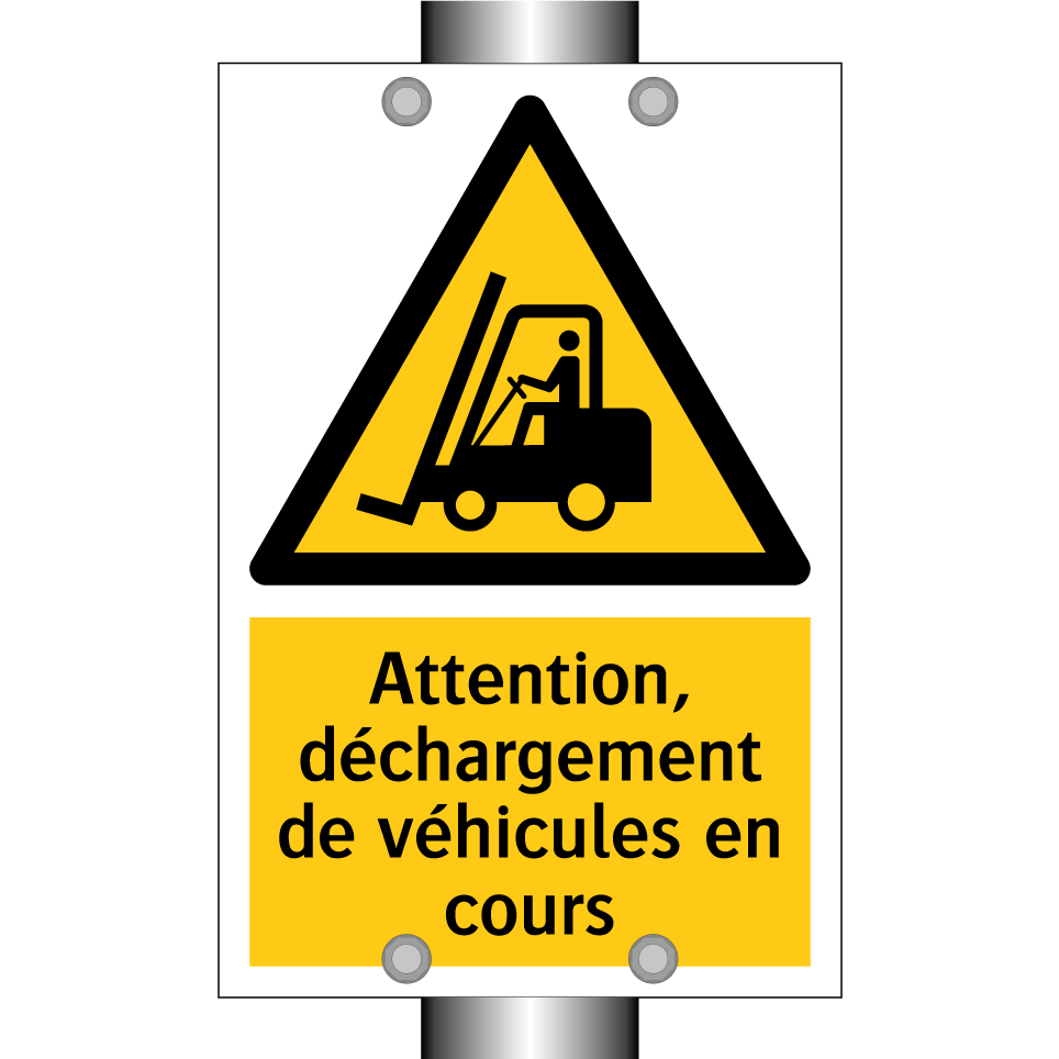 Attention, déchargement de véhicules en cours