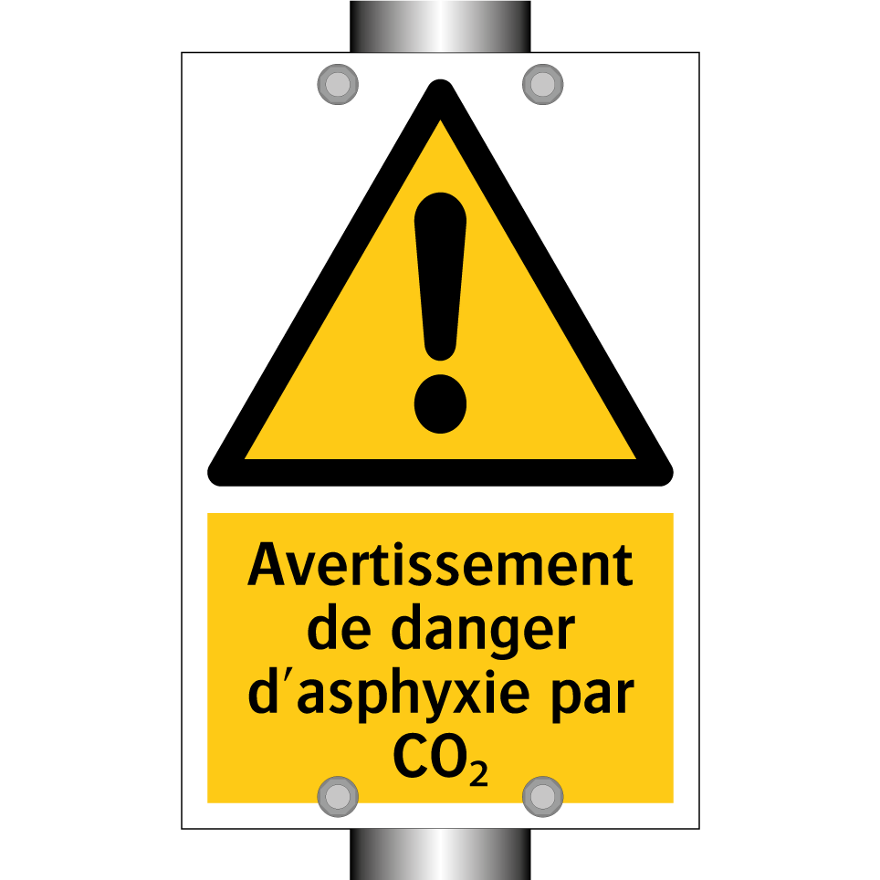Avertissement de danger d'asphyxie par CO₂