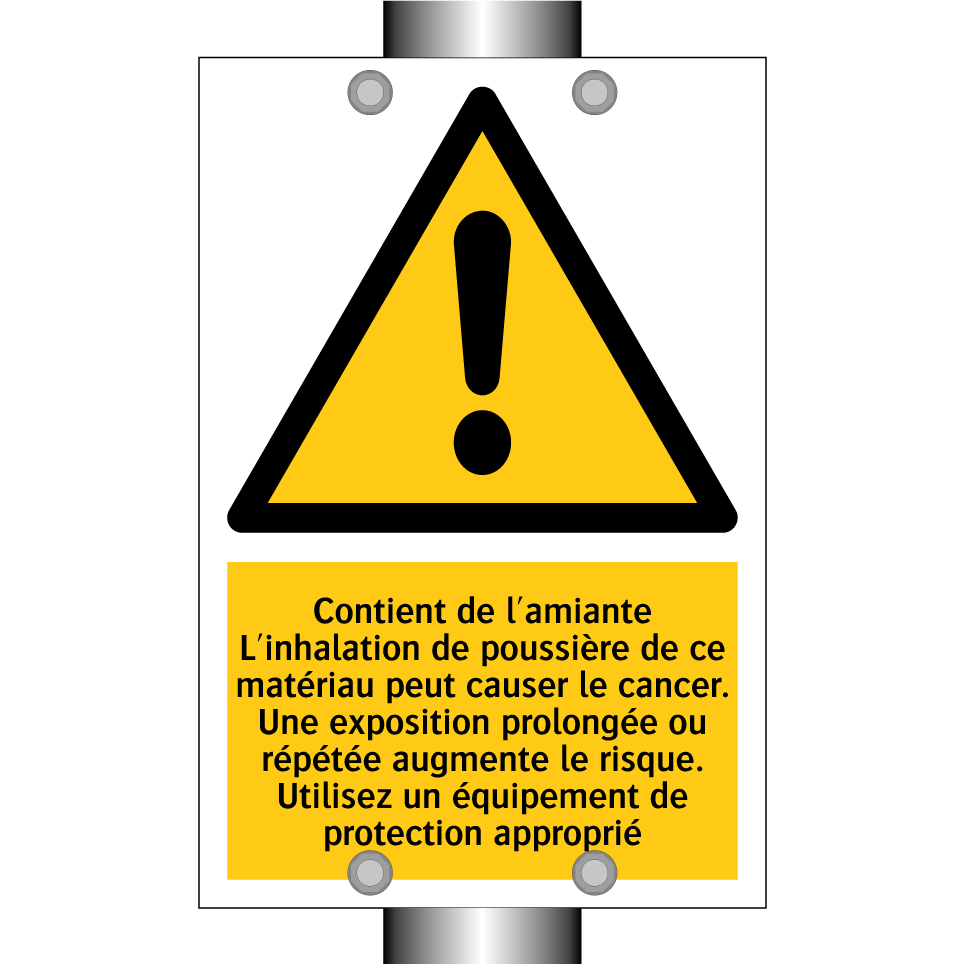Contient de l'amiante L'inhalation de poussière de ce matériau peut causer le cancer. Une exposition prolongée ou répétée augmente le risque. Utilisez un équipement de protection approprié