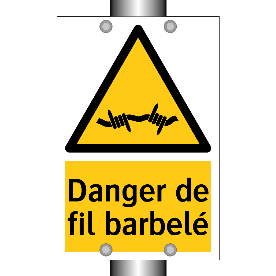Danger de fil barbelé