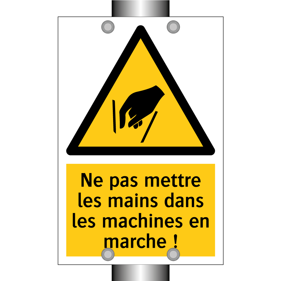 Ne pas mettre les mains dans les machines en marche !