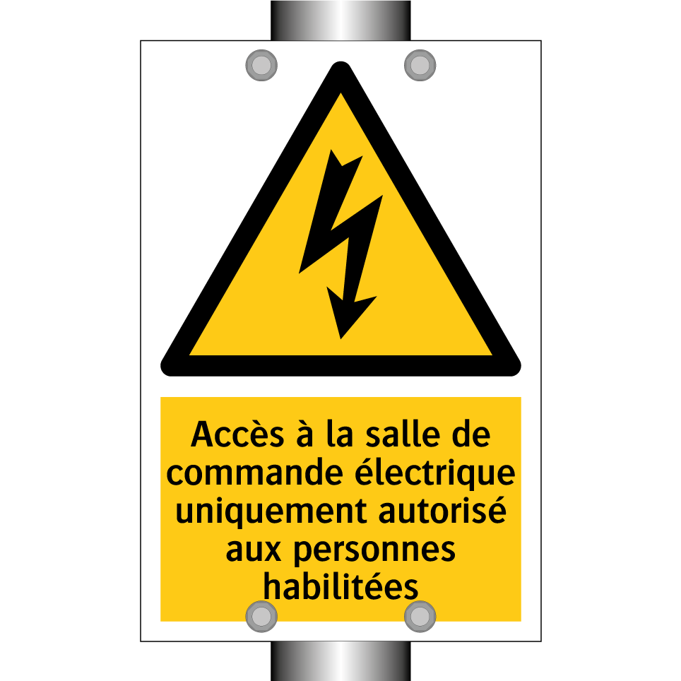 Accès à la salle de commande électrique uniquement autorisé aux personnes habilitées