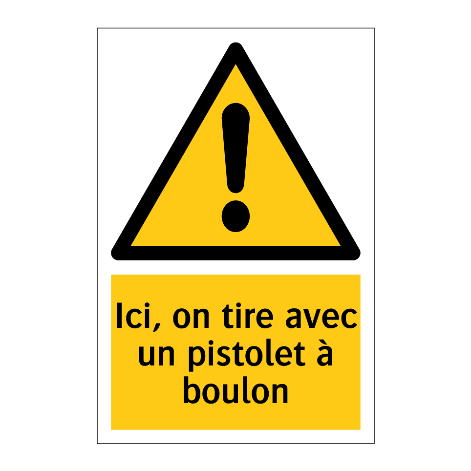 Ici, on tire avec un pistolet à boulon