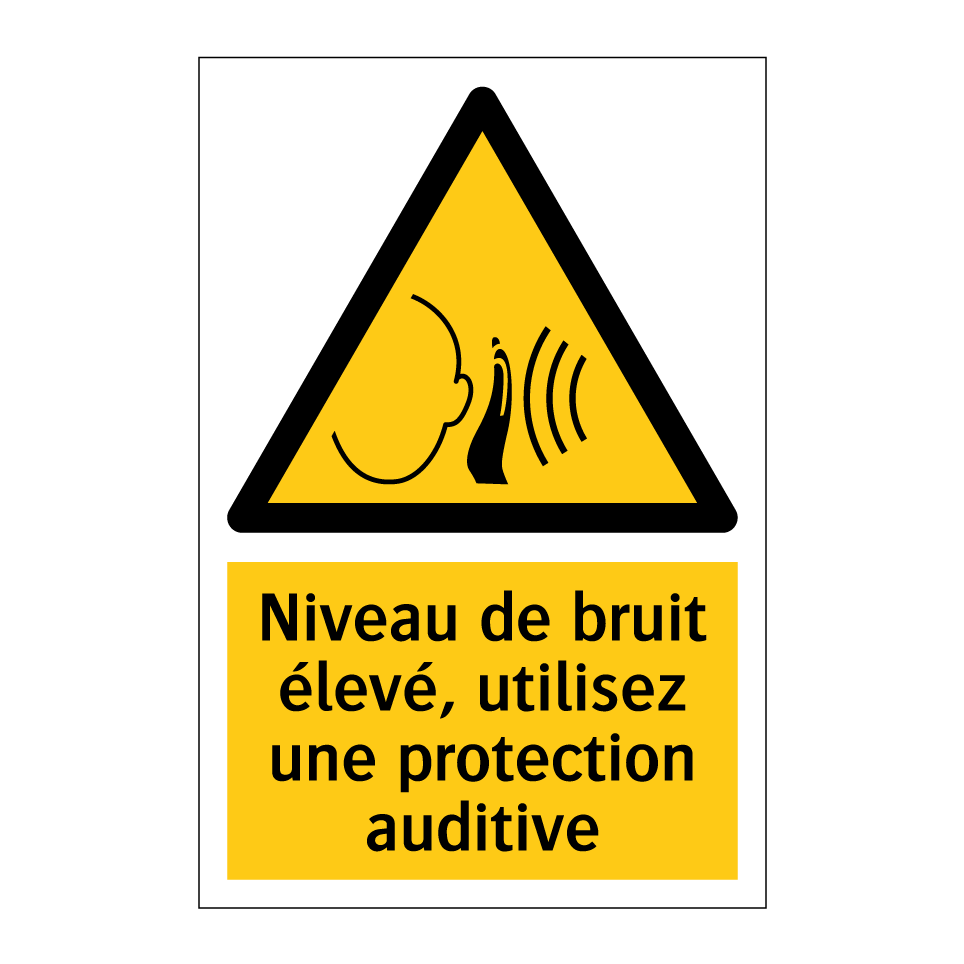 Niveau de bruit élevé, utilisez une protection auditive