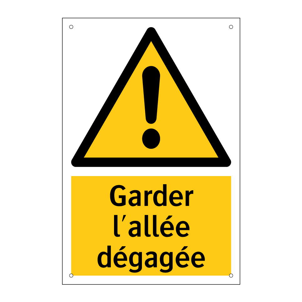 Garder l'allée dégagée