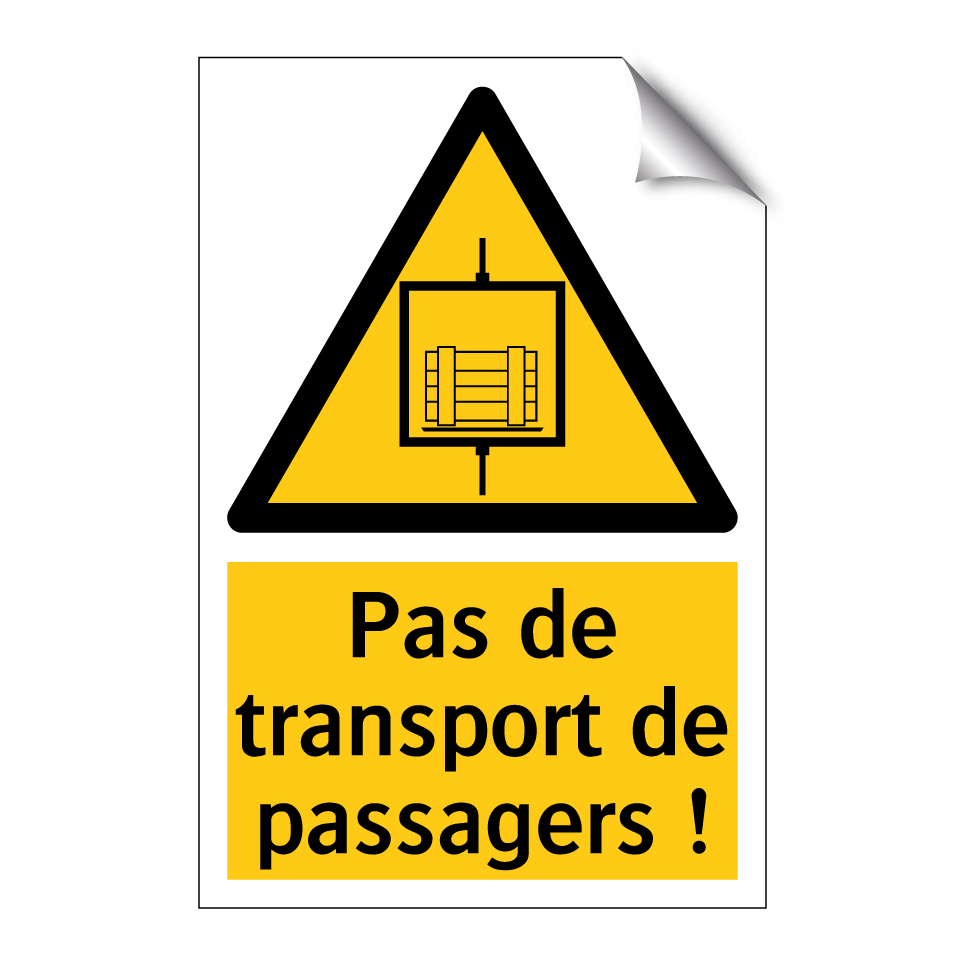 Pas de transport de passagers !