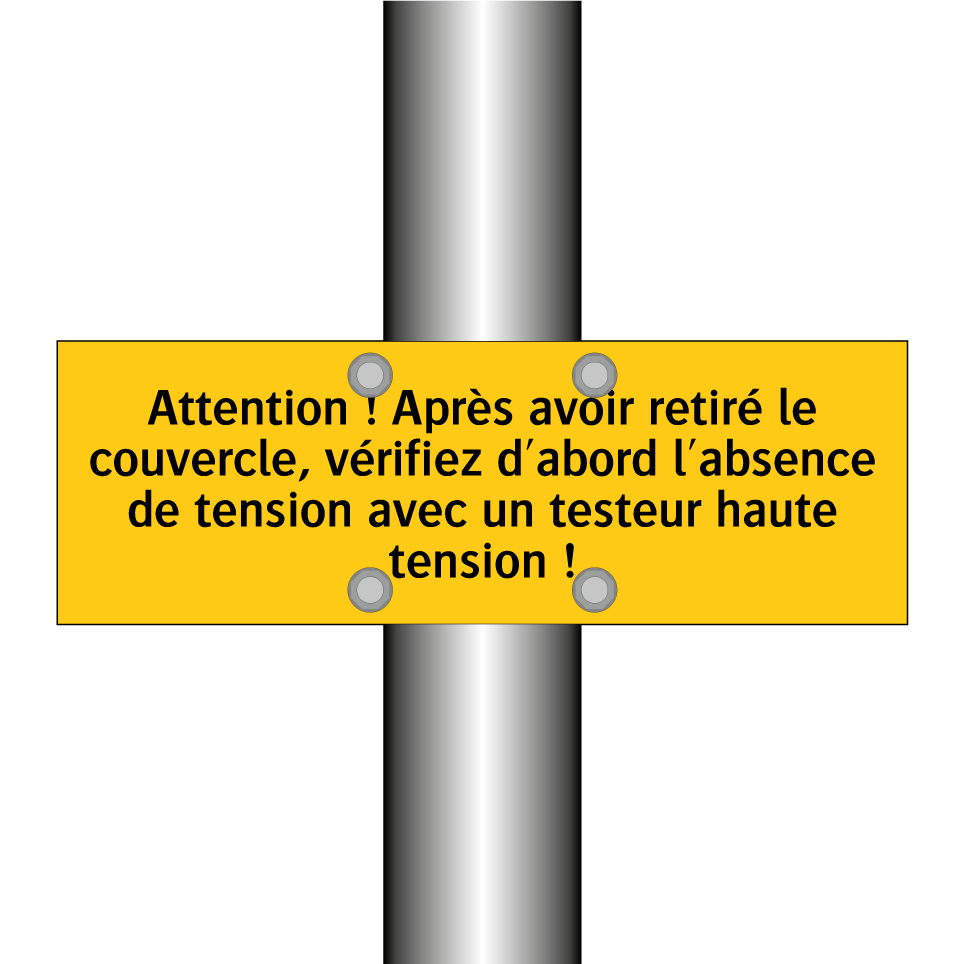 Attention ! Après avoir retiré le couvercle, vérifiez d'abord l'absence de tension avec un testeur haute tension !