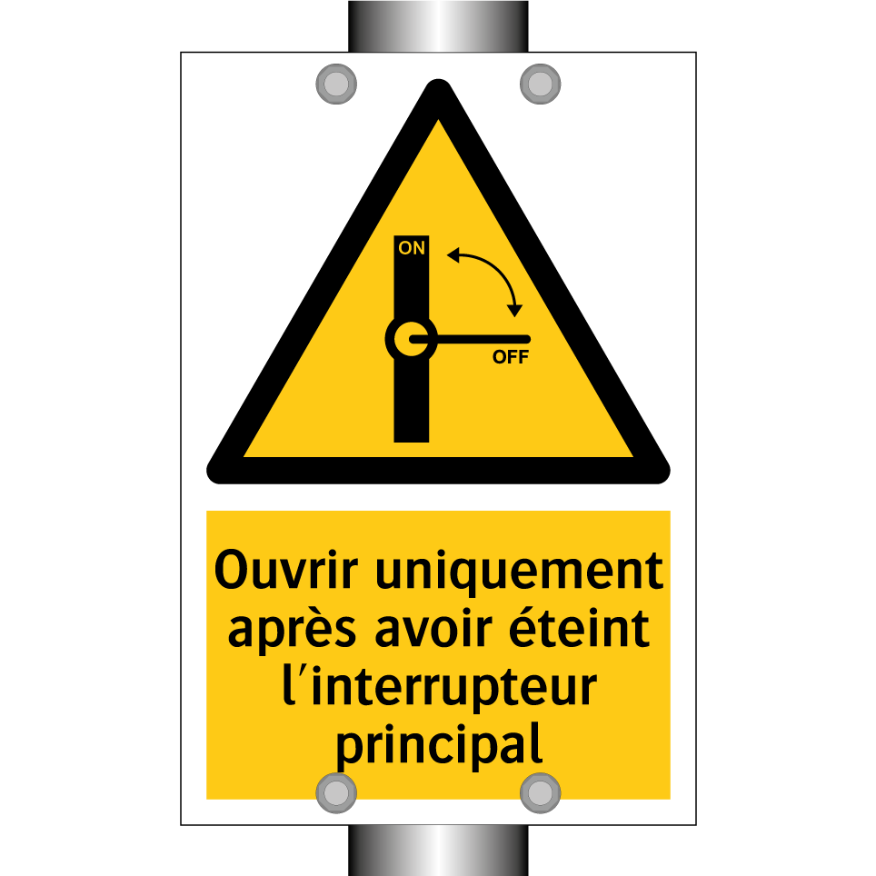 Ouvrir uniquement après avoir éteint l'interrupteur principal