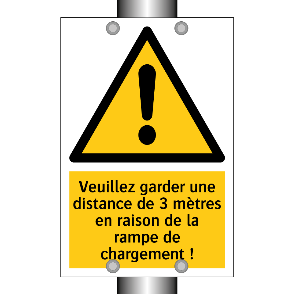 Veuillez garder une distance de 3 mètres en raison de la rampe de chargement !