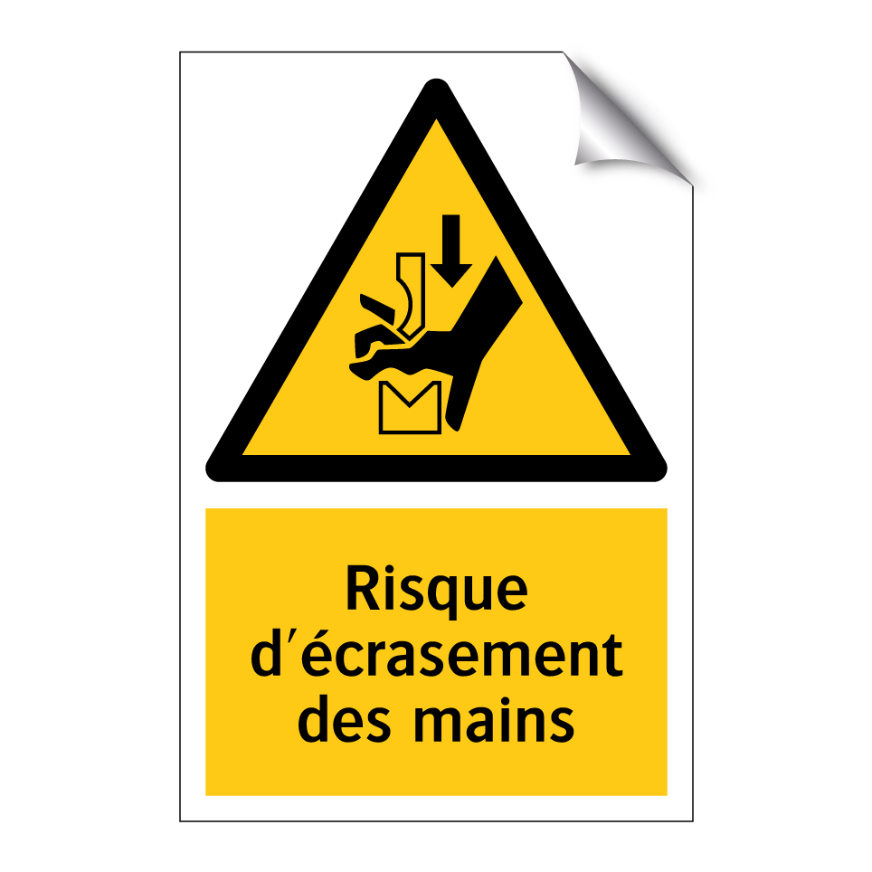 Risque d'écrasement des mains