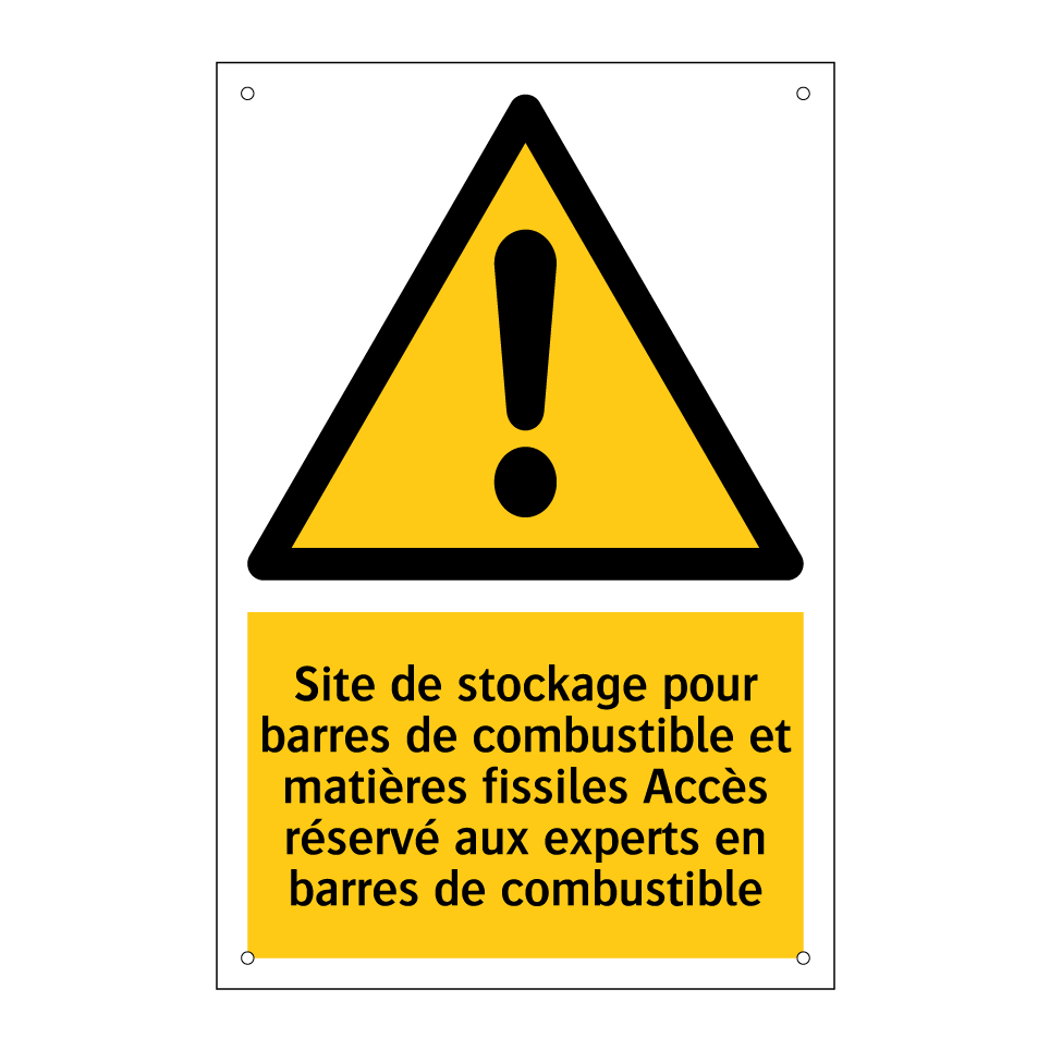 Site de stockage pour barres de combustible et matières fissiles Accès réservé aux experts en barres de combustible