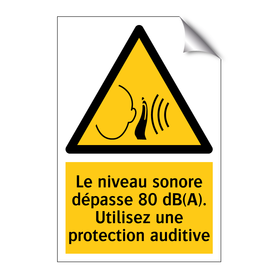 Le niveau sonore dépasse 80 dB(A). Utilisez une protection auditive