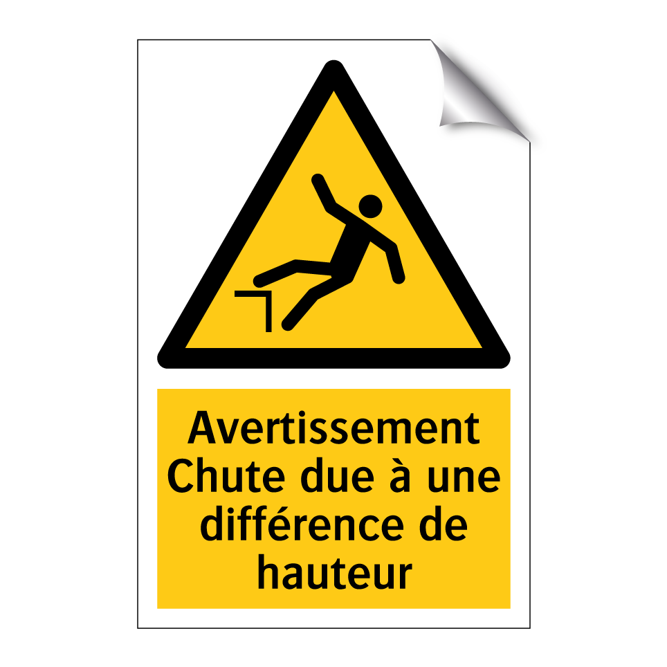 Avertissement Chute due à une différence de hauteur