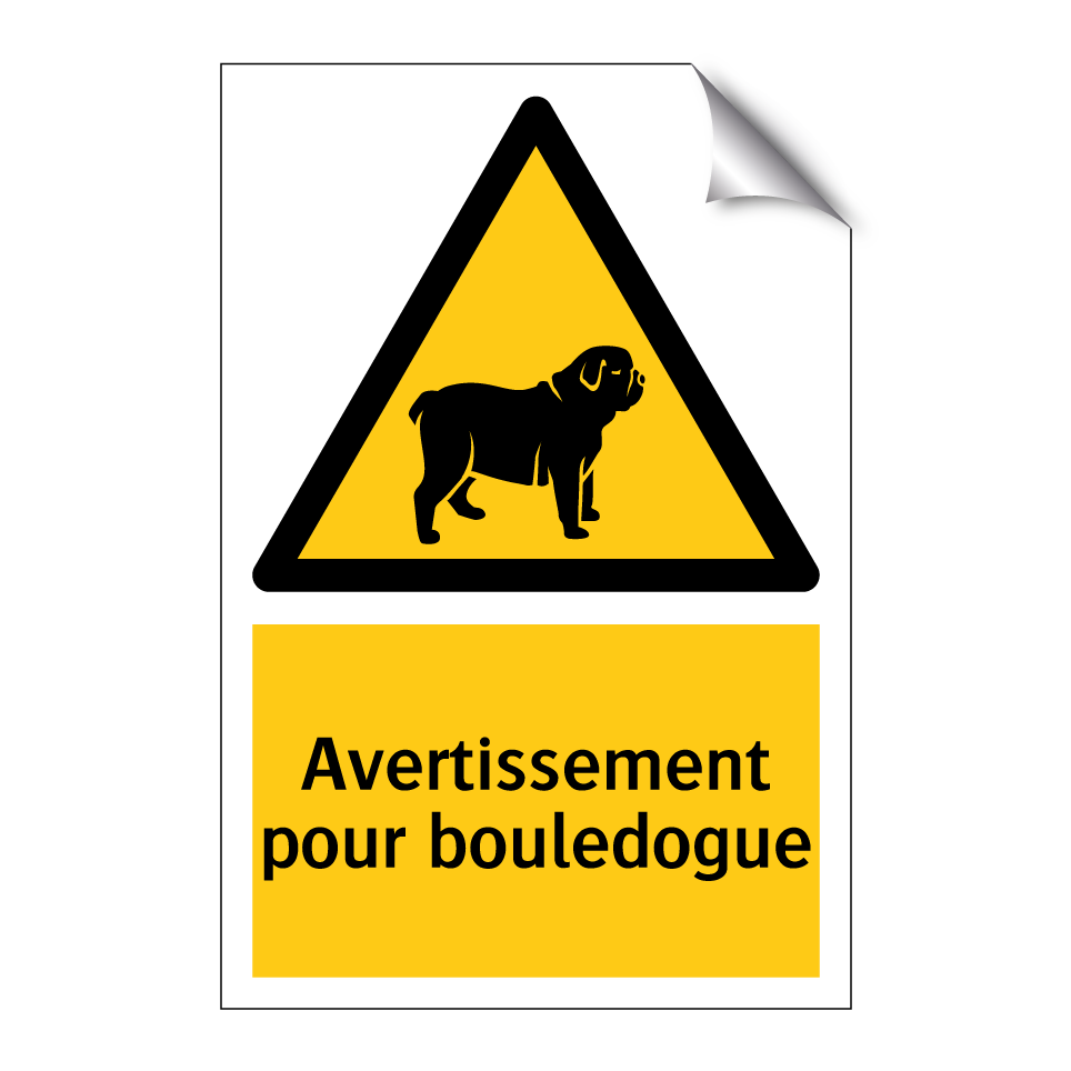 Avertissement pour bouledogue